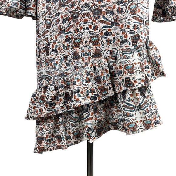 DIANE VON FURSTENBERG 100% Silk Flounce Dress Sz 4 - Picture 3 of 7